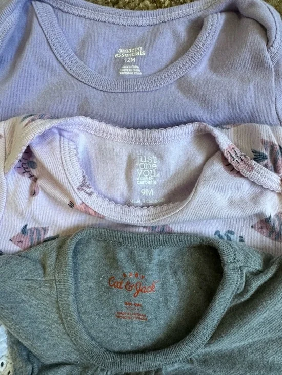 Lilac, Pink & Gray Baby One-Piece Bodysuit Set - Picture 4 of 4